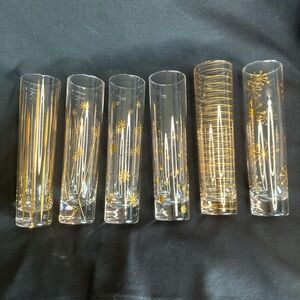 Set of Gold Patterned Glasses